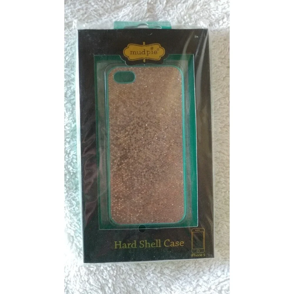 Mud Pie Serena Sparkle Hard Phone Case Cover Teal Gold Apple iPhone 5 NEW Boxed